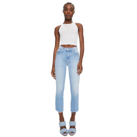 Mother Denim The Insider Crop Step Fray Jeans Light Wash Sz 25 NWT MSRP $248 - Picture 6 of 8